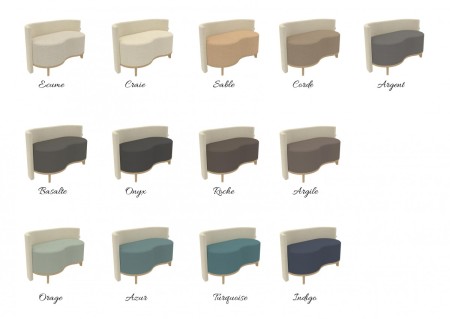 banquette 2 places Alyss dossier standard pieds métal